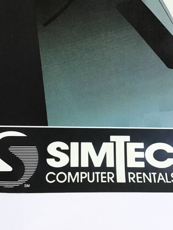 Simtec Computer Rentals Poster Vintage 80s 90s Tech Graphic Decor - Picture 6 of 15